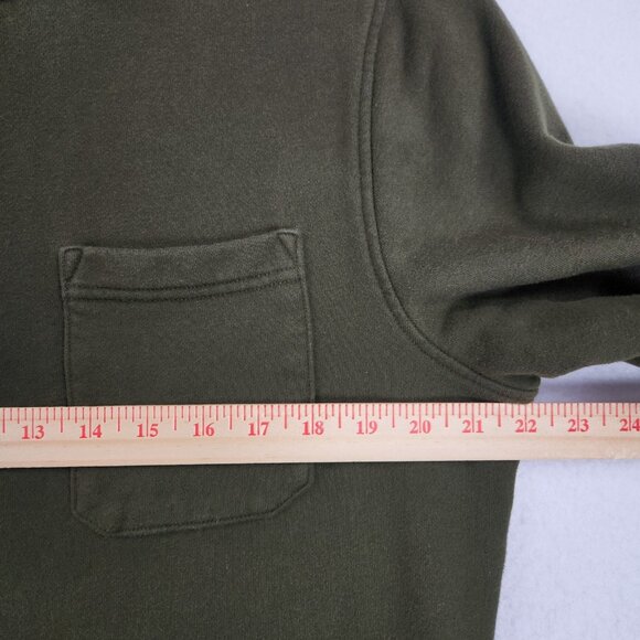 Banana Republic Sweater Mens Large Green Cotton Terry Half Zip Pullover Classic - Picture 3 of 10